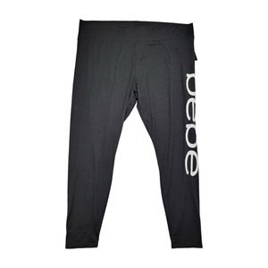 Bebe Women's Casual Lounge Pants Loose Elastic Waist Black Size 2X Plus